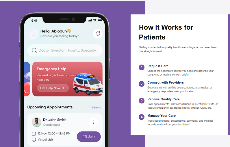 Product interface, QwikCare