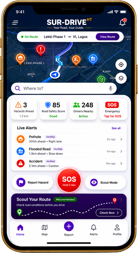 SurDrive app — trip dispatch screen